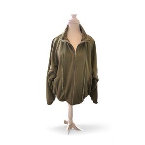 BiBi Olive Green Zip-Up Jacket – Size 1X
